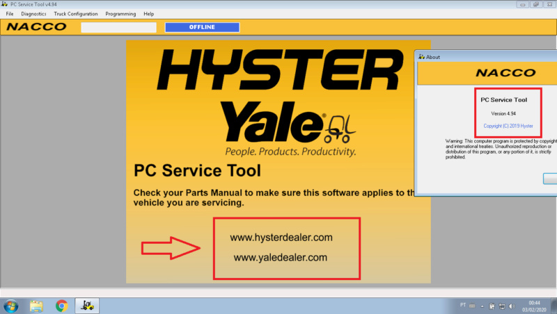 New Hyster And Yale Pc Service Tool Dual Brand 4 94 Unlocked 2x1 Unlock Mhh Auto Page 1